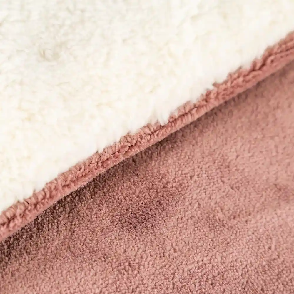 Cobija Expressions Flannel-sherpa Sencillo 150x220cm Rose Poliester