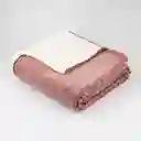 Cobija Expressions Flannel-sherpa Sencillo 150x220cm Rose Poliester