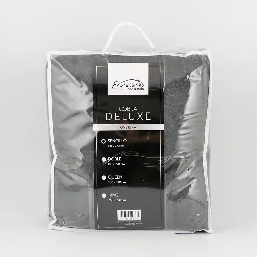 Cobija Expressions Flannel-sherpa Sencillo 150x220cm Gris Poliester