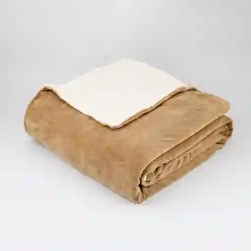 Cobija Expressions Flannel-sherpa Sencillo 150x220cm Taupe Poliester