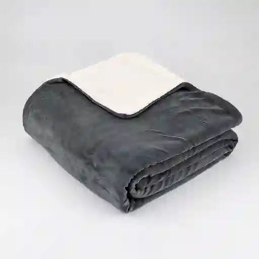 Cobija Expressions Flannel-sherpa Doble 180x220cm Gris Poliester
