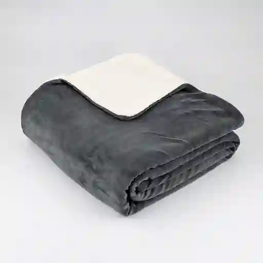Cobija Expressions Flannel-sherpa King 260x220cm Gris Poliester
