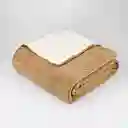 Cobija Expressions Flannel-sherpa King 260x220cm Taupe Poliester