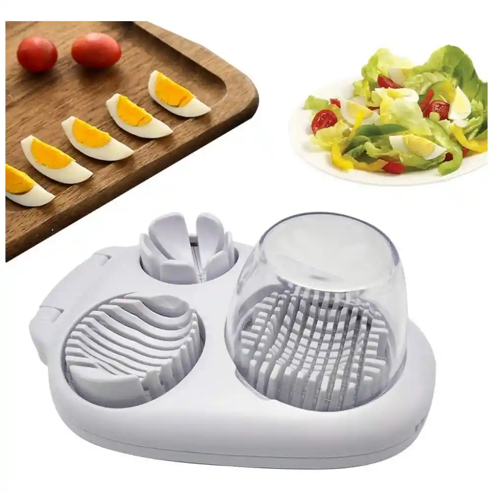 Cortador Rebanador De Huevos Multifuncional Manual 3 En 1