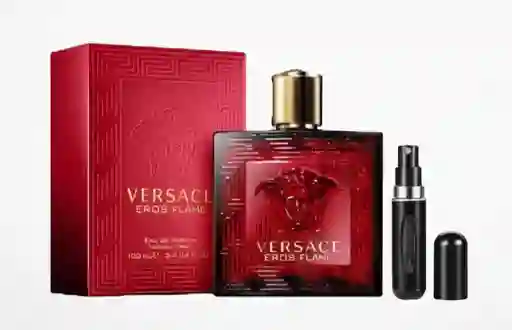 Versace Eros Flame 1.1 + Perfumero | Fragancia Para Caballero Amaderada Especiada Avainillada Cítrica