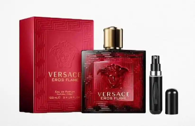 Versace Eros Flame 1.1 + Perfumero | Fragancia Para Caballero Amaderada Especiada Avainillada Cítrica