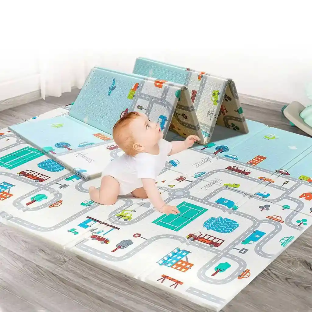 Tapete Alfombra Reversible Plegable Infantil 150cm X 200cm Doble Faz