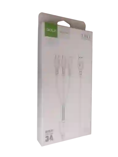 Cable 3 En 1 Iphone Tipo C Y Tipo V8 100 Cm Gc-85 Golf