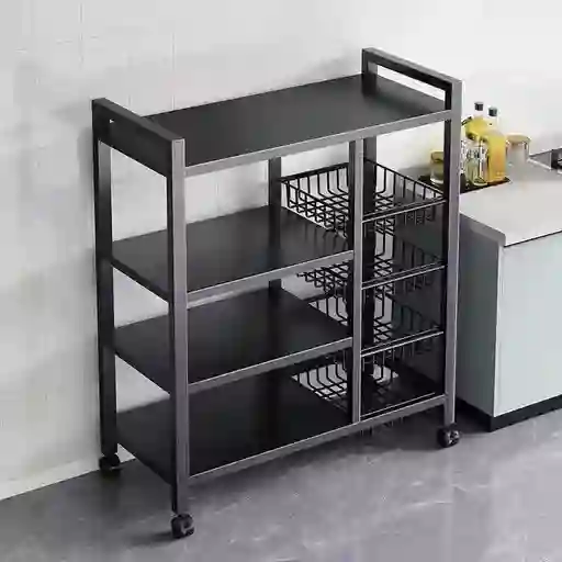 Organizador Metálico 4 Niveles Con Ruedas 90cm X 40cm