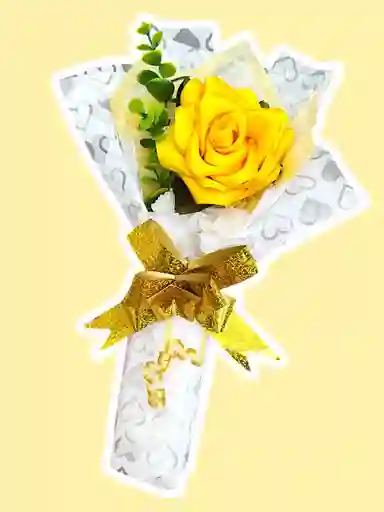 Regalo Ramo De Flores Amarillas Rosa De La Esperanza Eterna - Feliz Dia - Feliz Cumpleaños - Amor Y Amistad