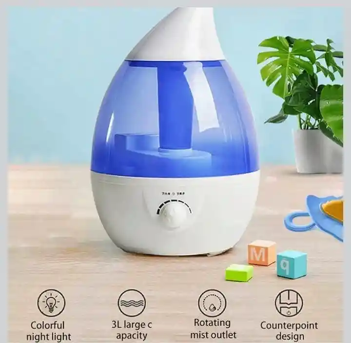 Humidificador Grande, Ultra Silencioso 3l, Apagado Automático, (azul Agua Marina) + 1 Esencia