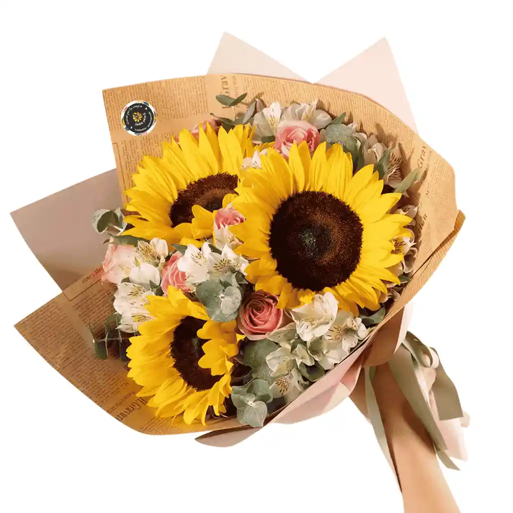 Bouquet Con Girasoles, Rosas Y Mas