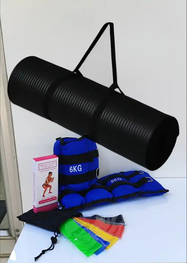 Kit De Entreno En Casa Bandas, Tobilleras, Colchoneta
