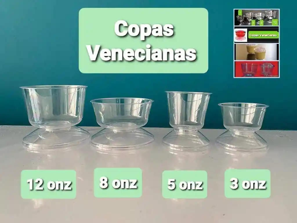 Copa Veneciana 8 Onzas X 20 Unds, Copa Para Postres, Ceviche