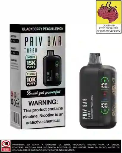 Vapeador Privbar Blackberry Peach Lemon 15.000 Puffs