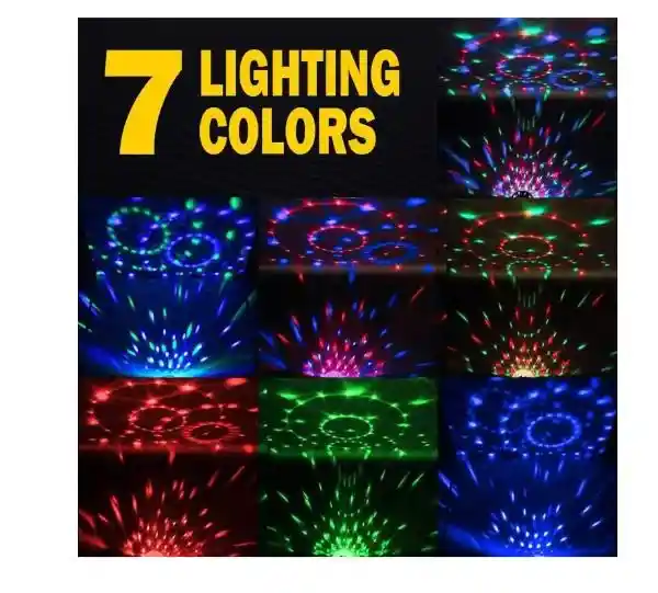 Proyector Bola Disco Luz Ritmica Remoto 7 Modos Luces