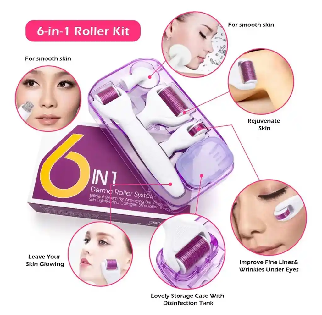 Derma Roller Facial 6 En 1 Con Estuche