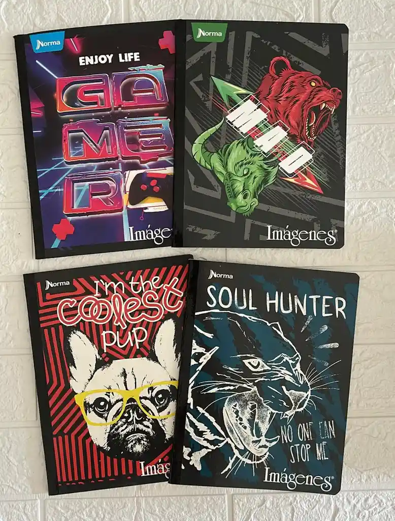 Cuaderno Cocido 50h Doble Linea Niño Imagenes Norma