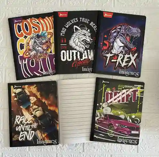 Cuaderno Cocido 50h Doble Linea Niño Imagenes Norma