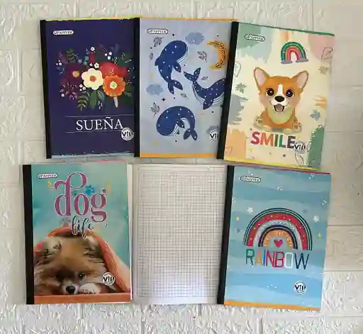 Cuaderno Cocido 50h Cuadros Niña Vip Pappyer