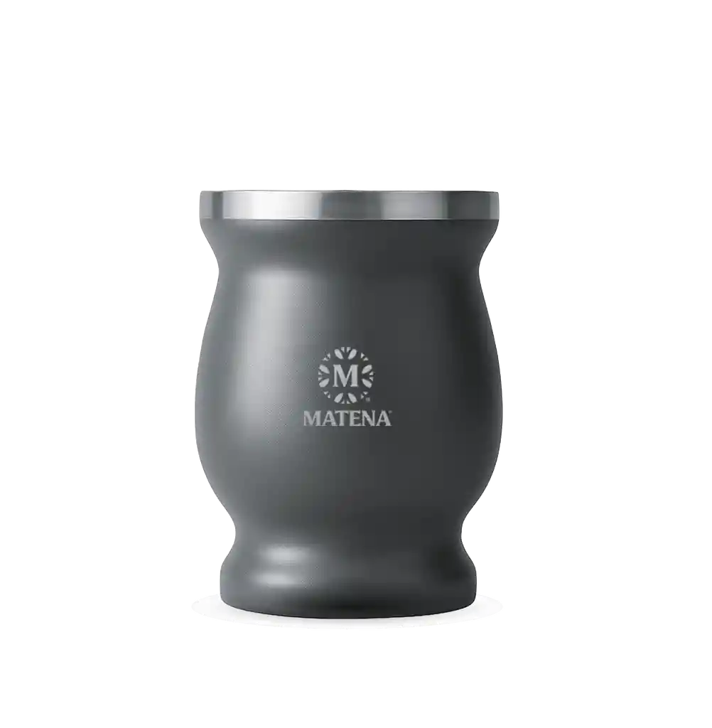 Mate Matena Gris Con Bombilla