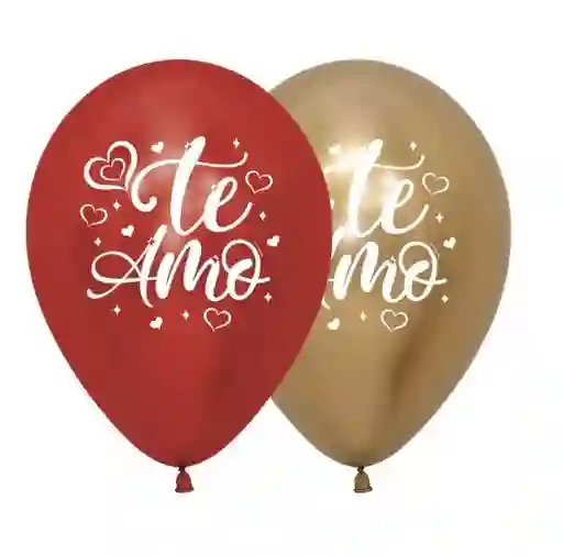 Globo Bomba R-12 Latex Redondo Te Amo Brillante X12 Und