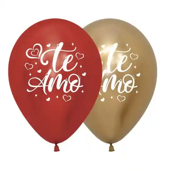 Globo Bomba R-12 Latex Redondo Te Amo Brillante X12 Und