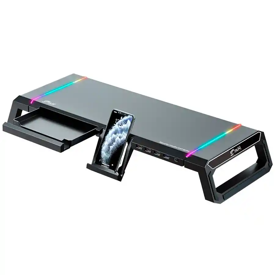 Base Stand Para Monitor Gamer Hub Multipuerto Jyr Brjr-016