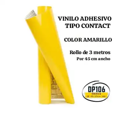 Vinilo Adhesivo Amarillo De 3 Metros Tipo Contact