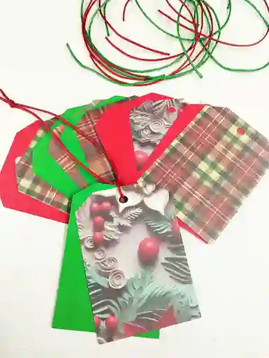 Tags, Etiquetas, Tarjetas X 10 (7 X 5 Cms Aprox) Navidad