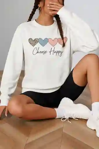 Hoodie Oversize Happy Vibes Classique