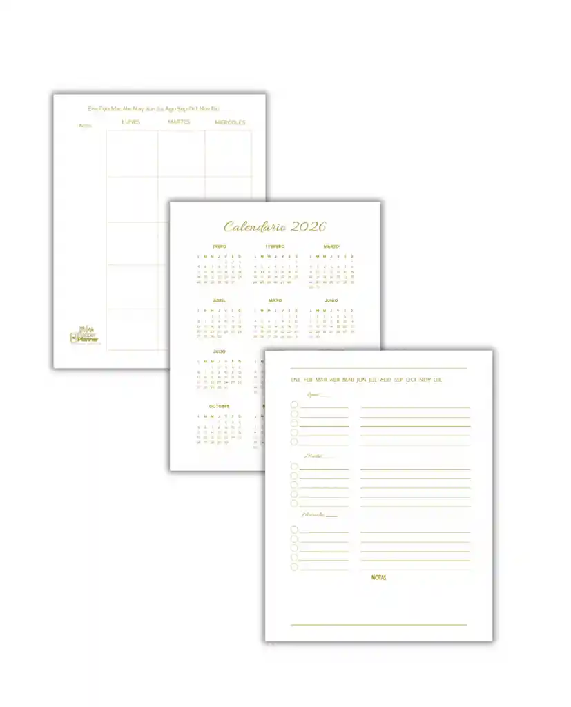 Agenda Floral Negra Semanal