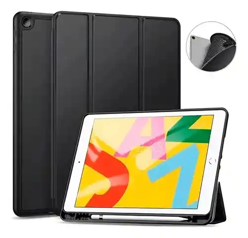 Estuche Smart Case Ipad 7/8/9 Generación 10.2" Con Espacio Para Lápiz Negro