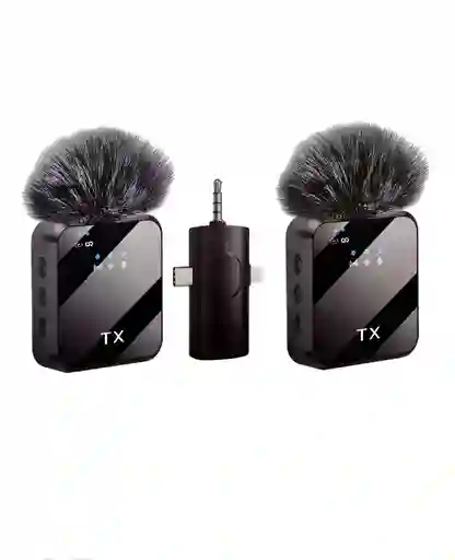 Microfono Peludo De Solapa Inalámbrico Conexión / Plug + Tipo C + Iphone /