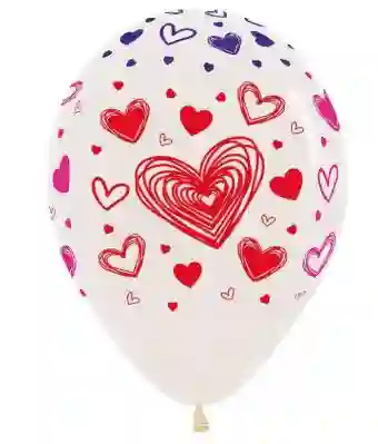Globos Bombas R-12 Transparentes Corazones Sempertex