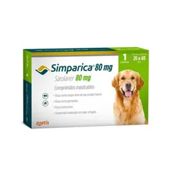 Simparica 80mg Perros De 20 A 40 Kg Tableta Unitaria
