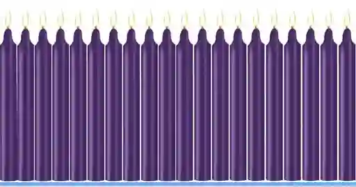 Paquete De 12 Velas De Carillón Morado - 14cm