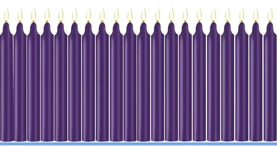 Paquete De 12 Velas De Carillón Morado - 14cm