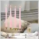 Paquete De 12 Velas De Carillon Rosada - 14cm
