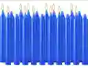 Paquete De 12 Velas De Carillon Azul Rey - 14cm