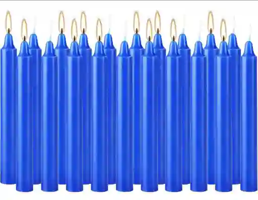 Paquete De 12 Velas De Carillon Azul Rey - 14cm