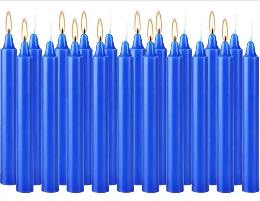 Paquete De 12 Velas De Carillon Azul Rey - 14cm