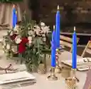 Paquete De 12 Velas De Carillon Azul Rey - 14cm