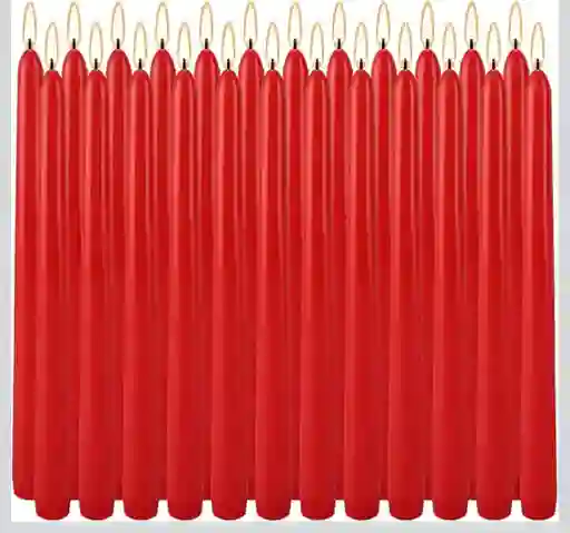 Paquete De 12 Velas De Carillón Rojo - 14cm
