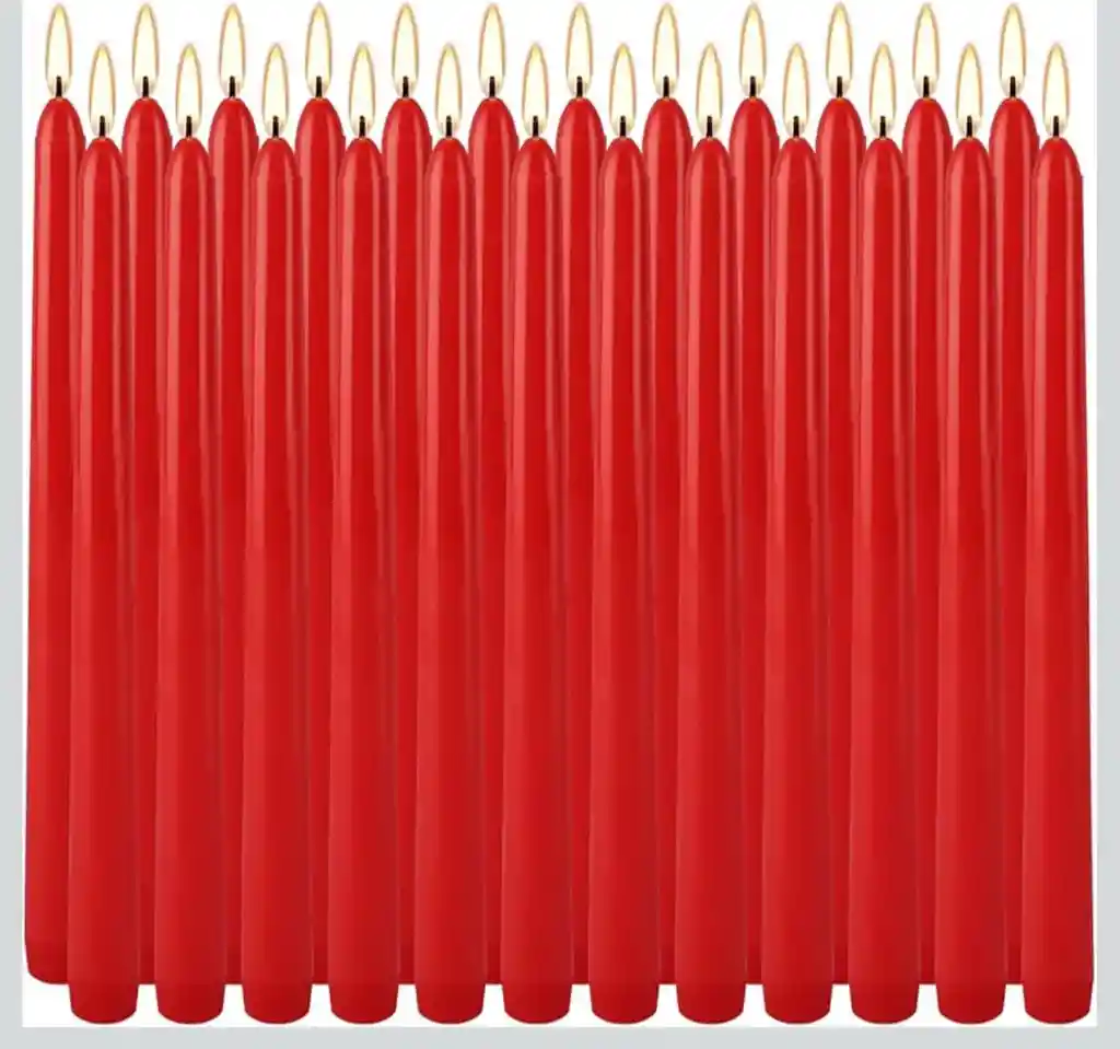 Paquete De 12 Velas De Carillón Rojo - 14cm