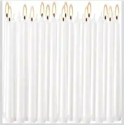 Paquete De 12 Velas De Carillón Blanco - 14cm