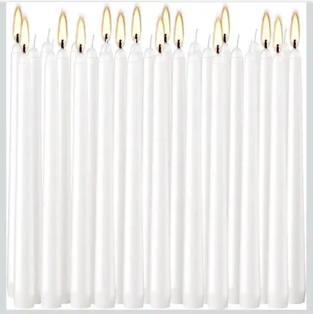 Paquete De 12 Velas De Carillón Blanco - 14cm