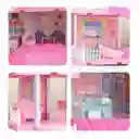 Casa De Muñecas Con Muebles Y Figuras, 366 Piezas