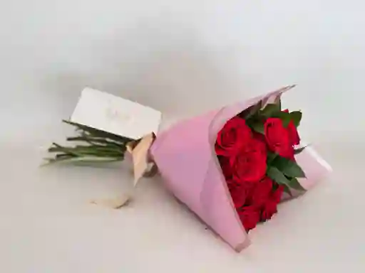 Bouquet De 12 Rosas Rojas Tipo Exportación