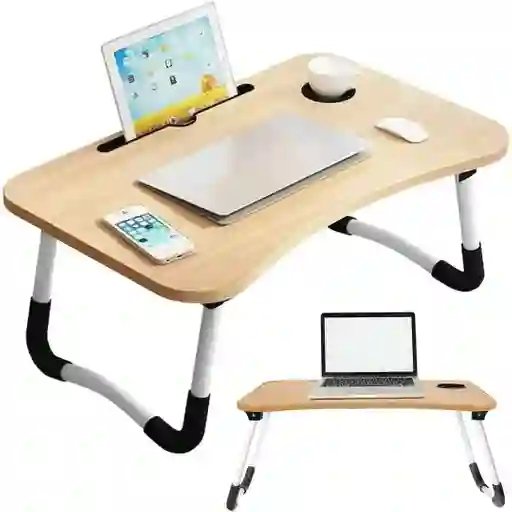 Mesa De Cama Portátil En Madera En Casa